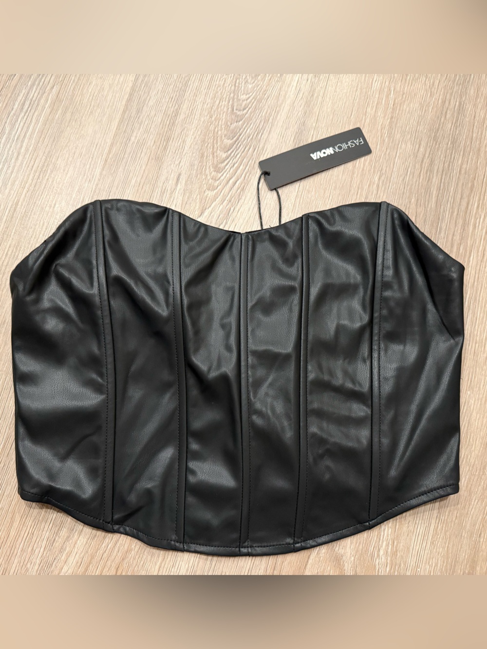 Black Faux Leather Corset